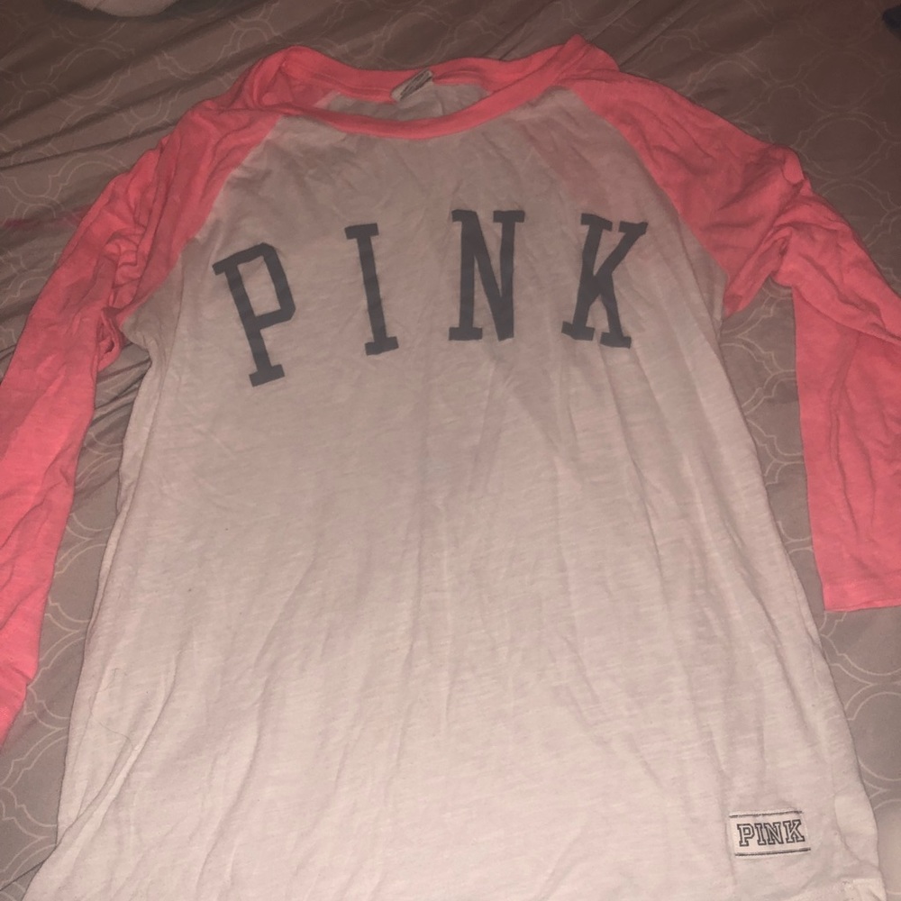 Pink baseball tee